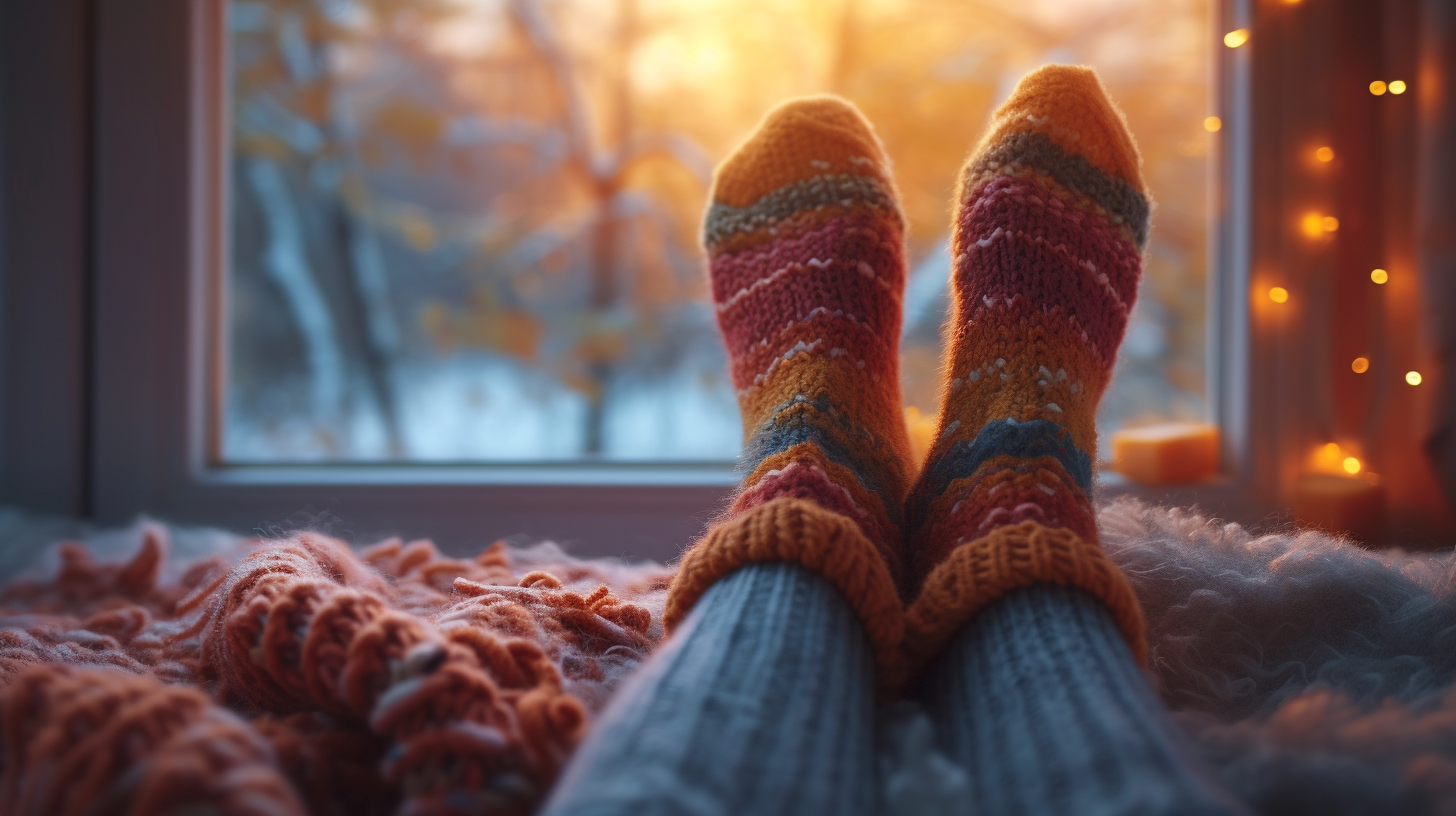 Cozy knitted socks for winter