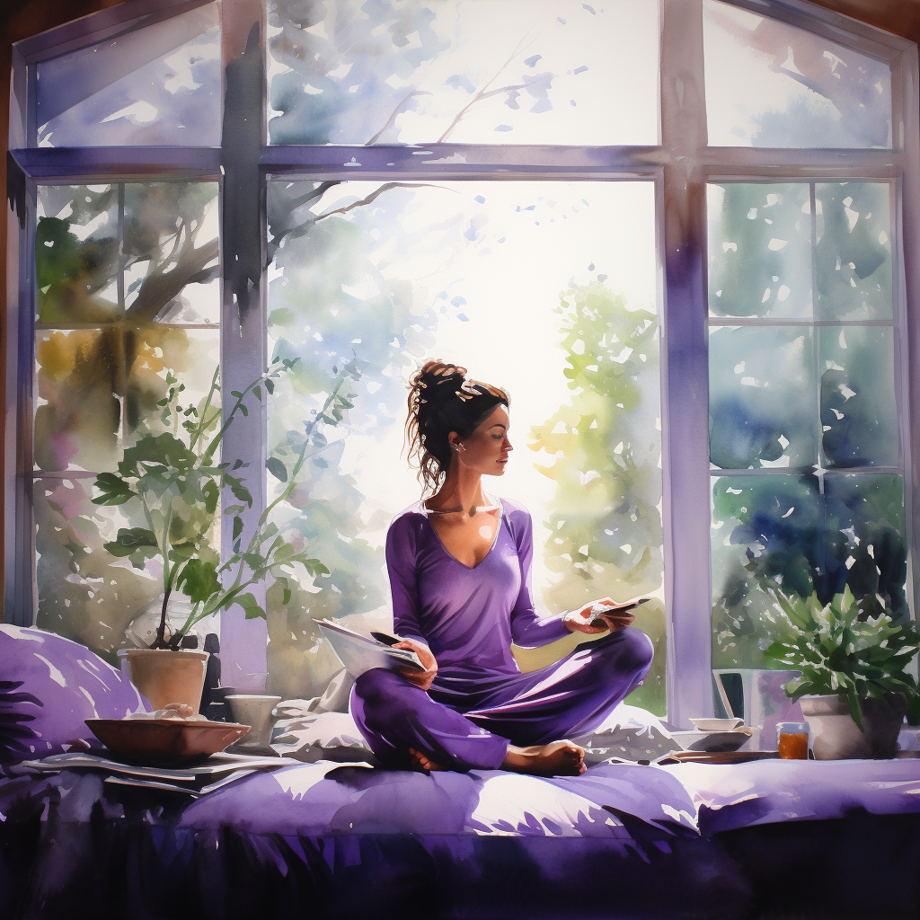 Cozy Morning Meditation Watercolor