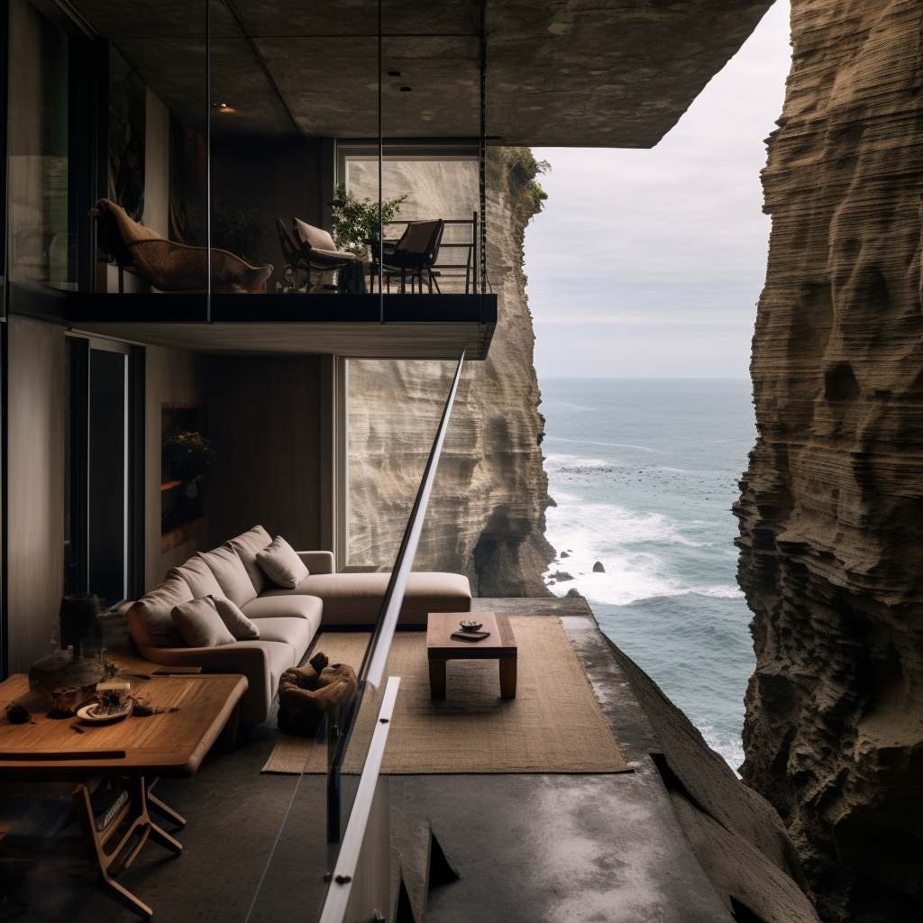 Cozy Rock House on Ocean Cliff