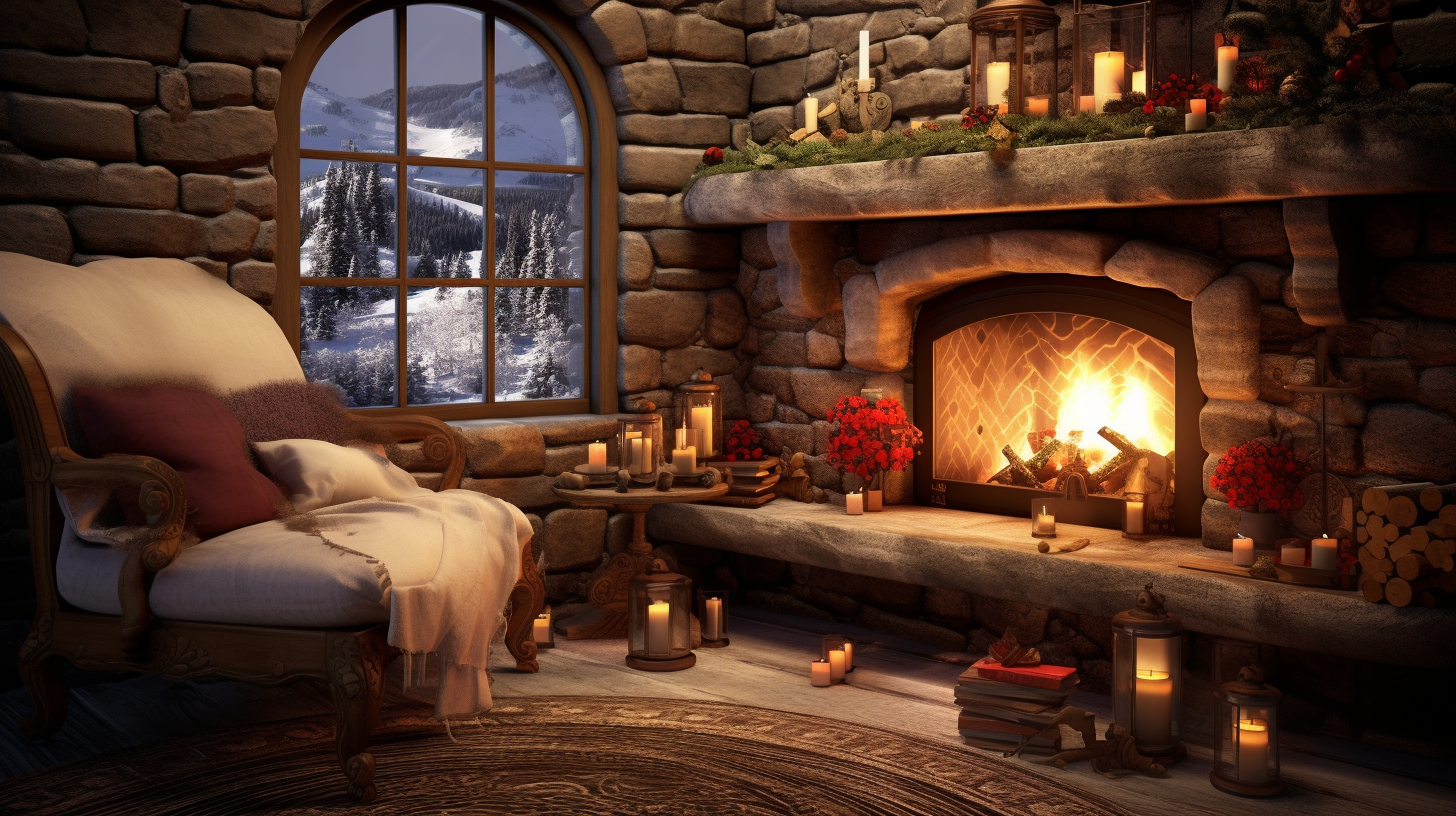 Warm and Cozy Winter Fireplace