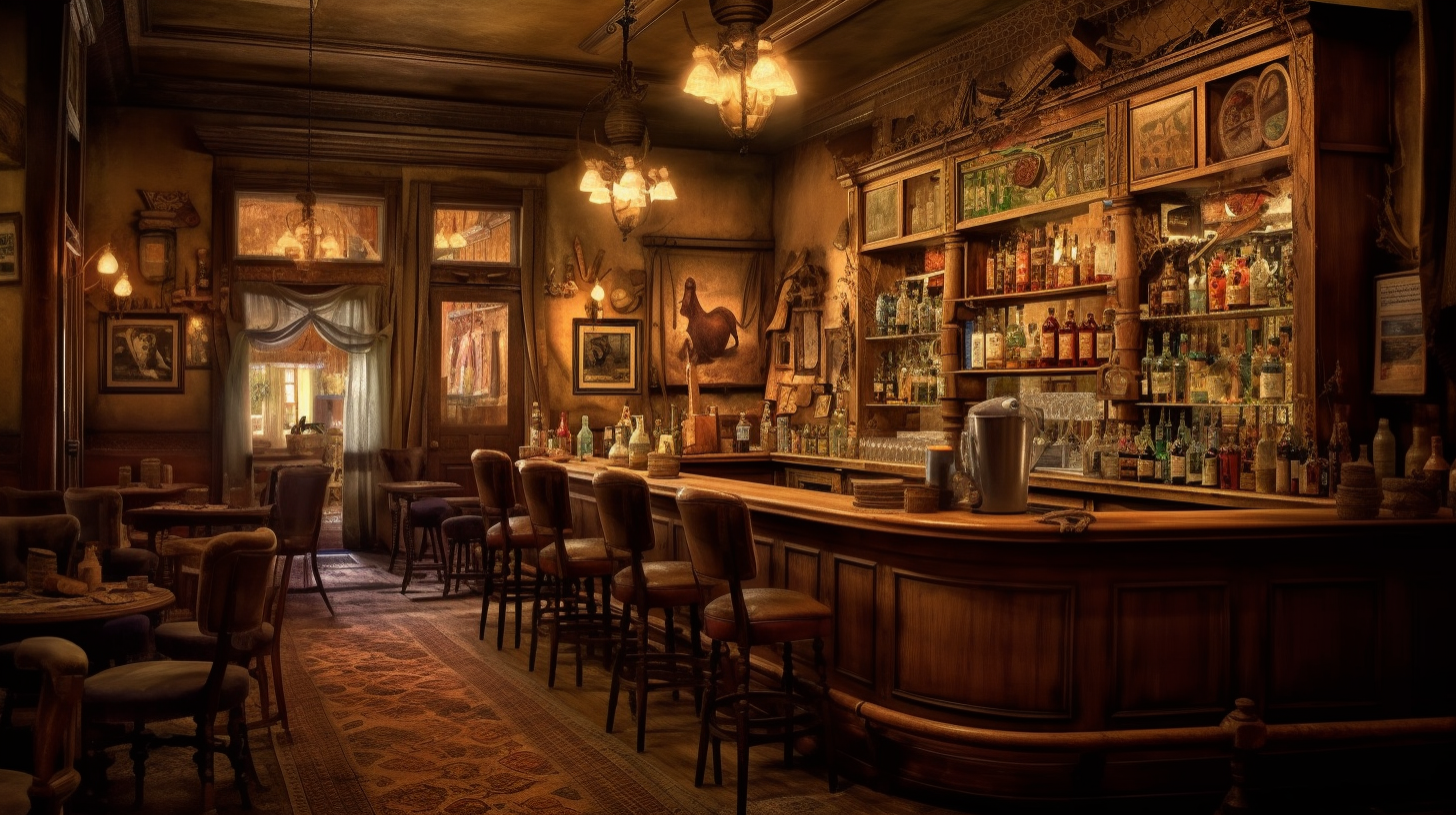 Vintage Photograph of Cozy Wooden Interiors