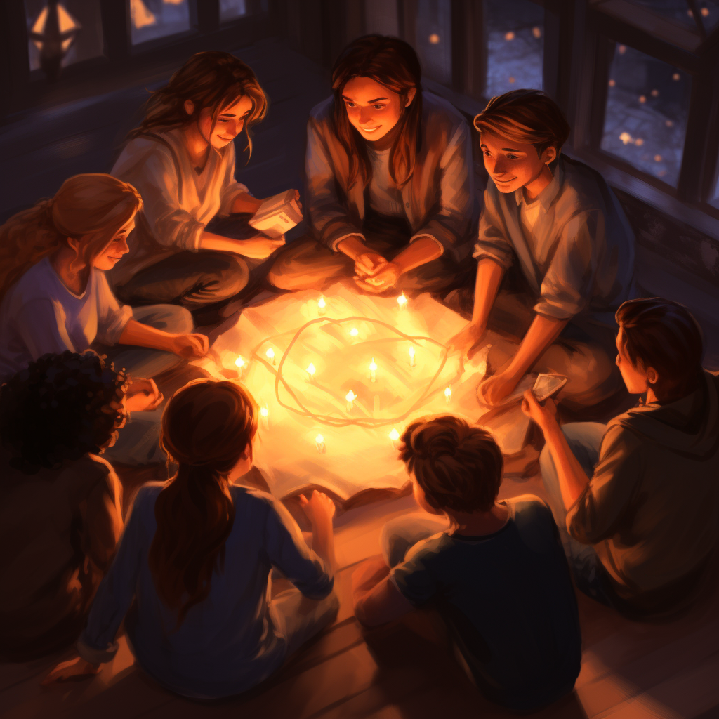 Group sharing stories in cozy circle