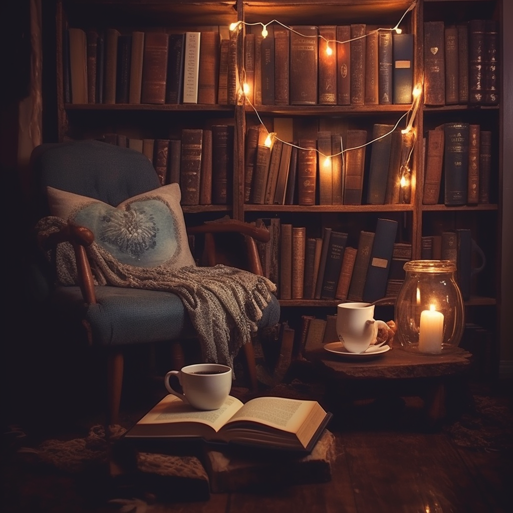 Cozy Corner in a Bookstore