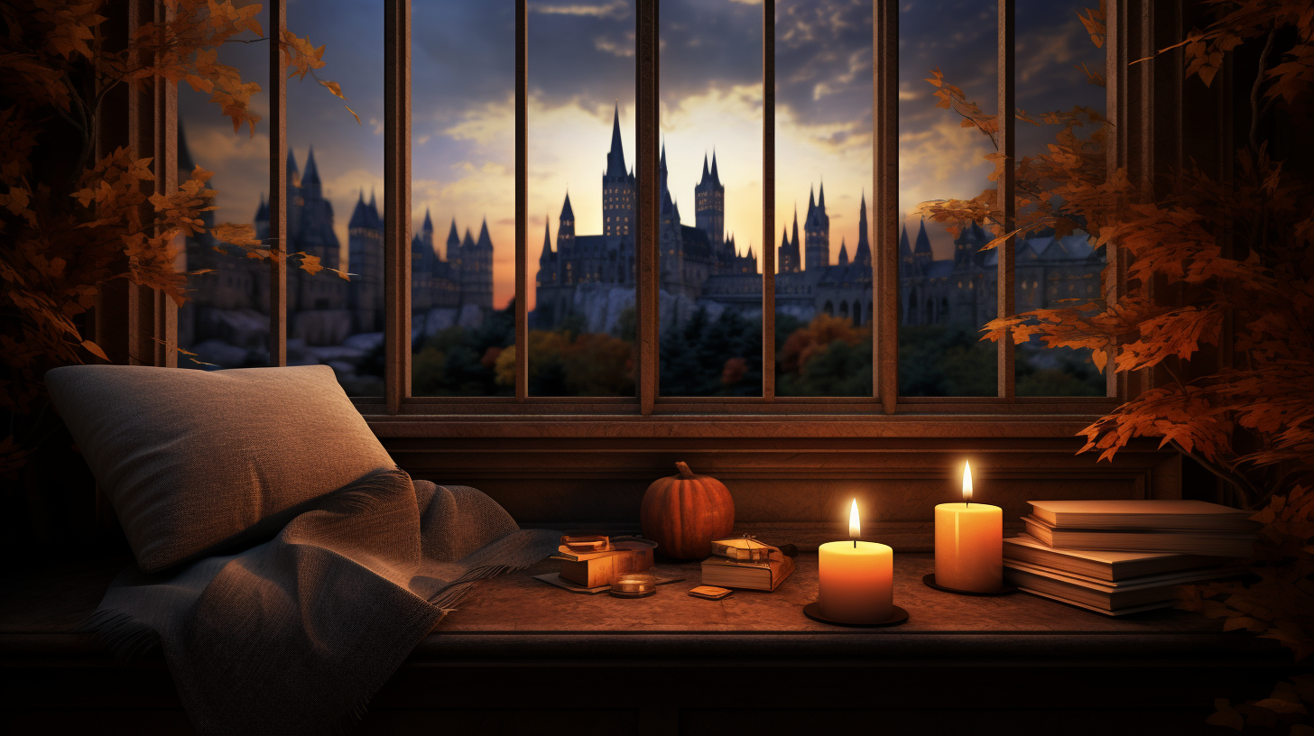 Cozy view of Hogwarts during autumn