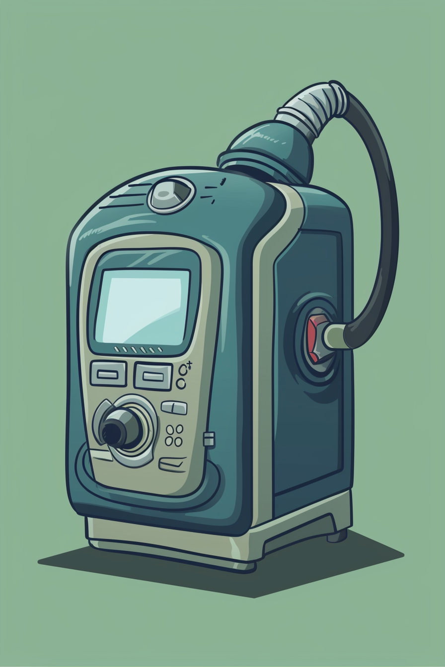 CPAP machine in cartoon style