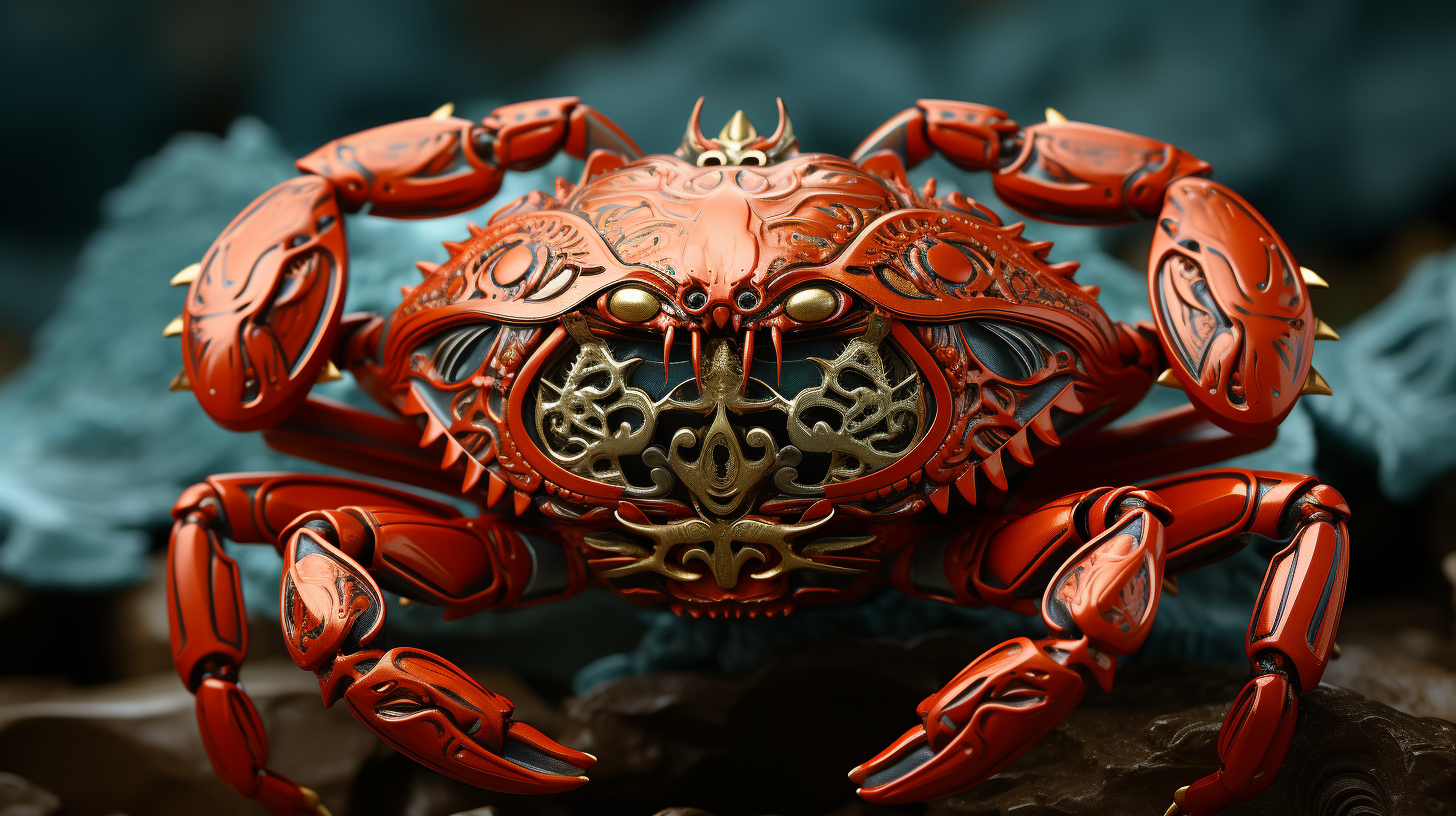 Crab on Parametric Design Background