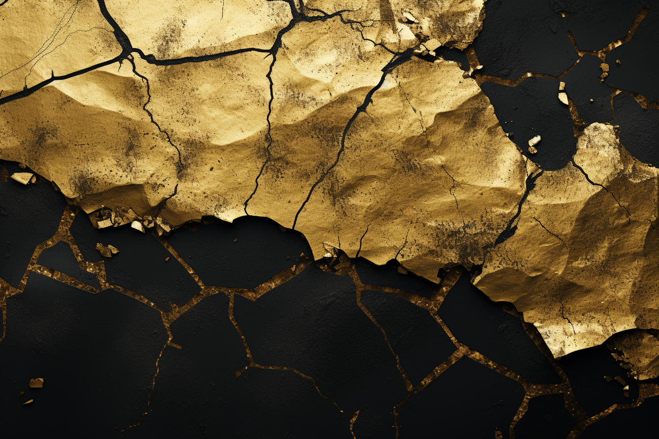 Cracked wall with gold filling