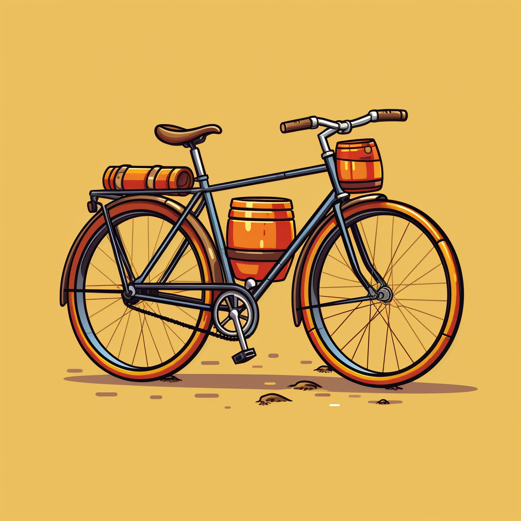 Illustration of craft beer bicycle