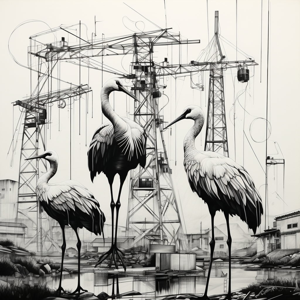 Monochrome Lines with Crane