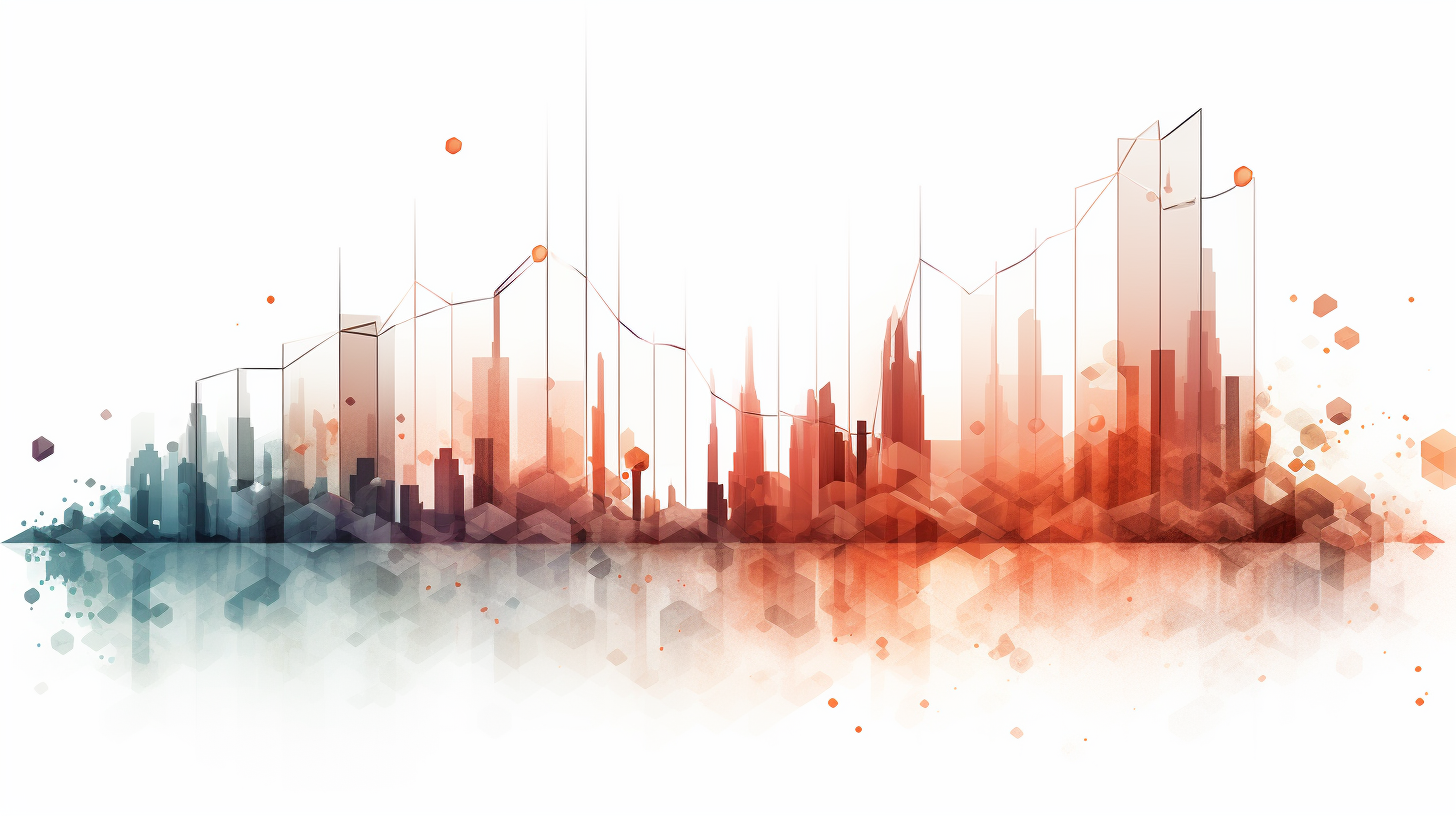 Smashed price chart on white background