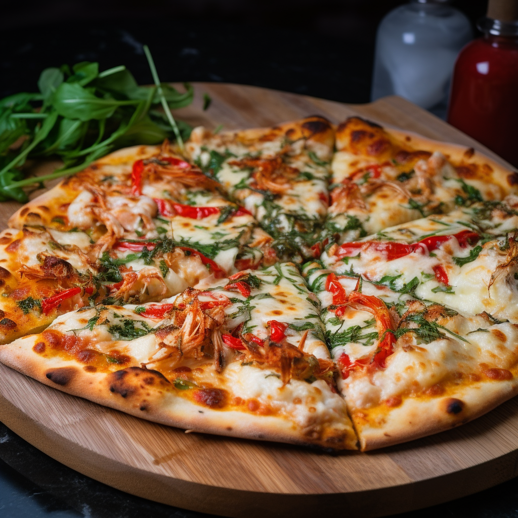 Crayfish Pizza with Fresh Ingredients