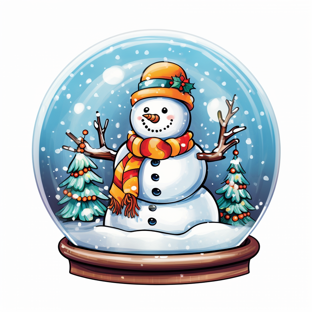 Colorful Crayola Snow Globe with Snowman