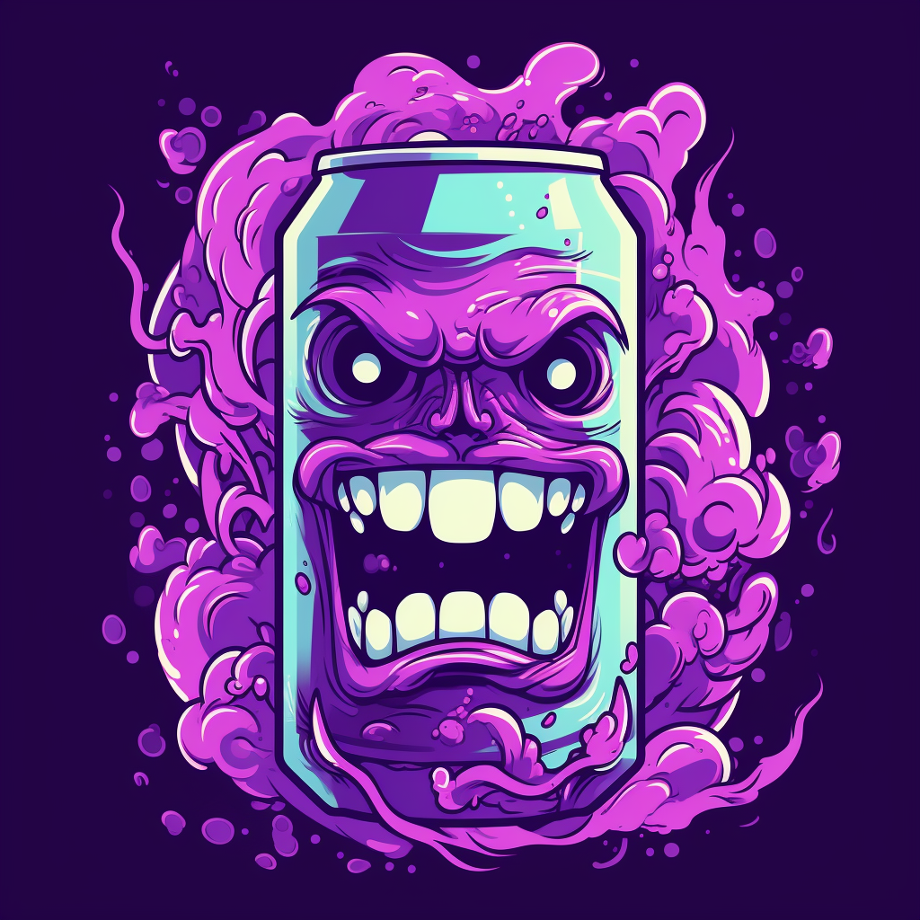 Crazy purple soda animated design