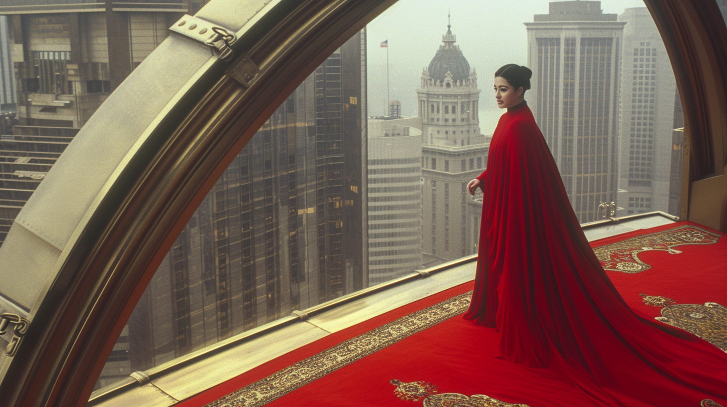 Lady on Saint Louis Arch Photo