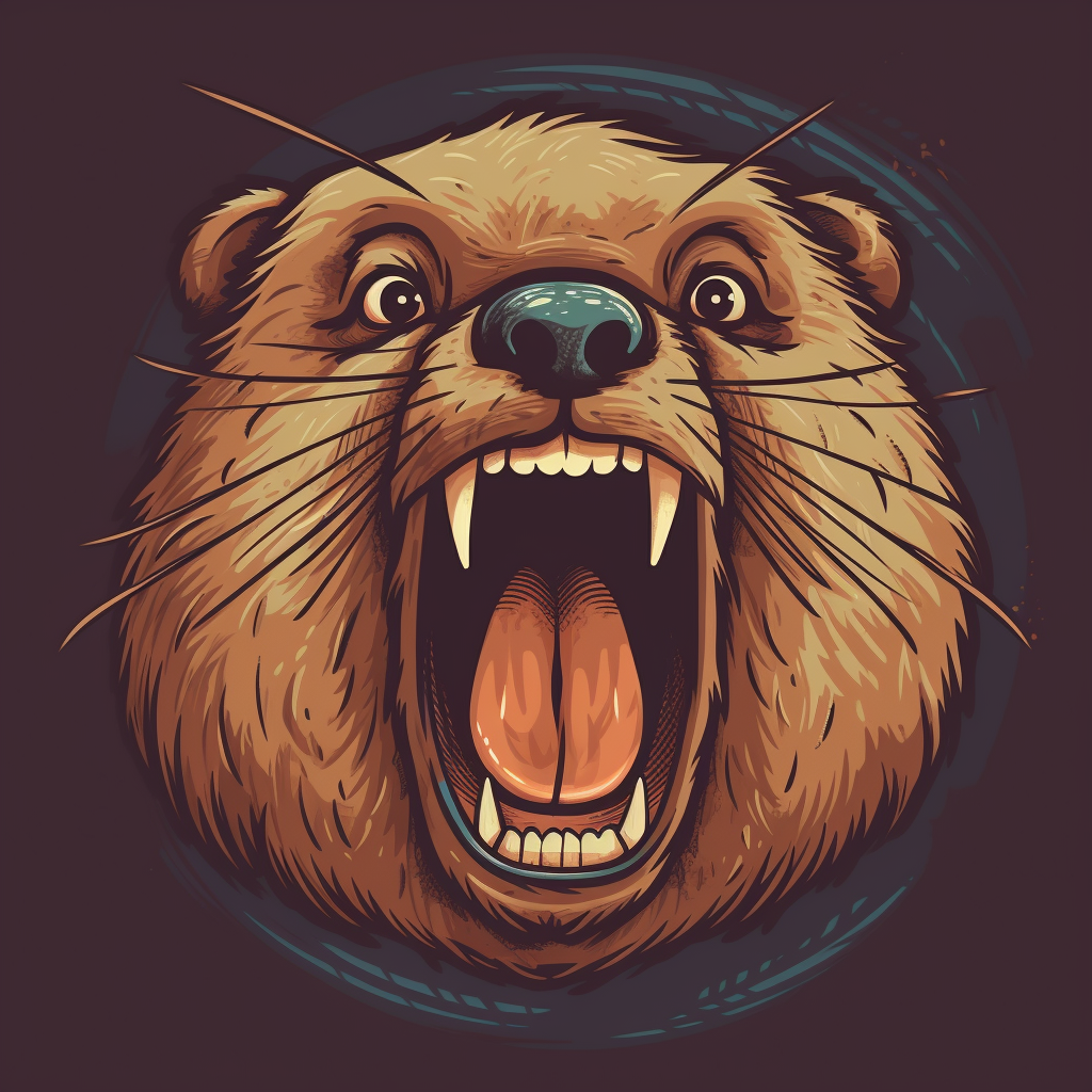 Screaming beaver cartoonic image