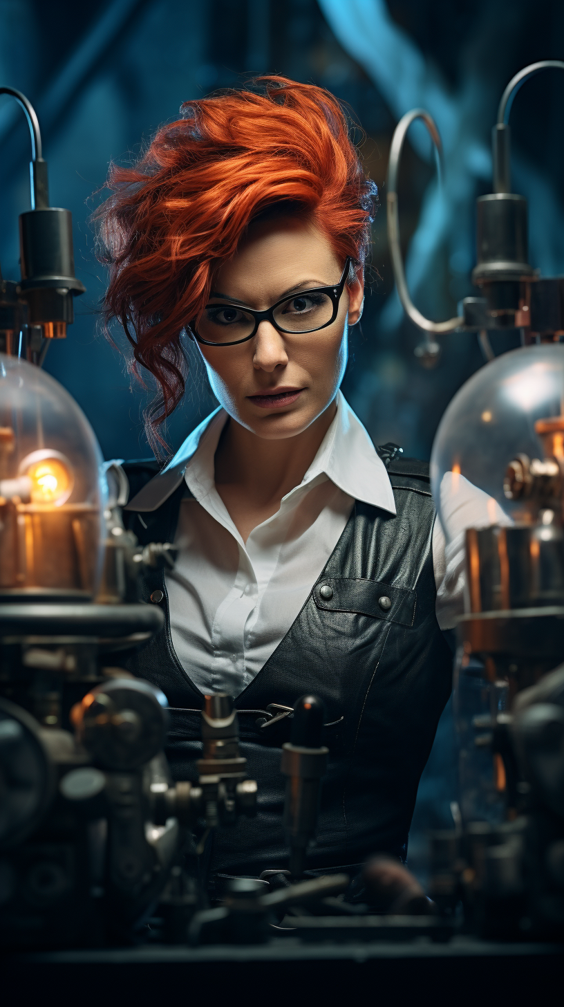 Photo of a Crazy Scientist Cyber Witch