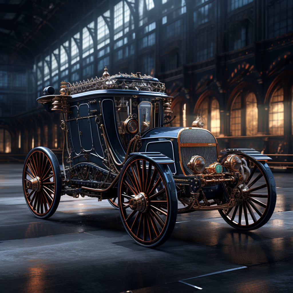 Realistic 3D render of a 1889 Daimler Stahlradwagen car