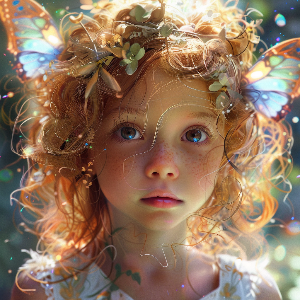 Creative fairy with colorful hair