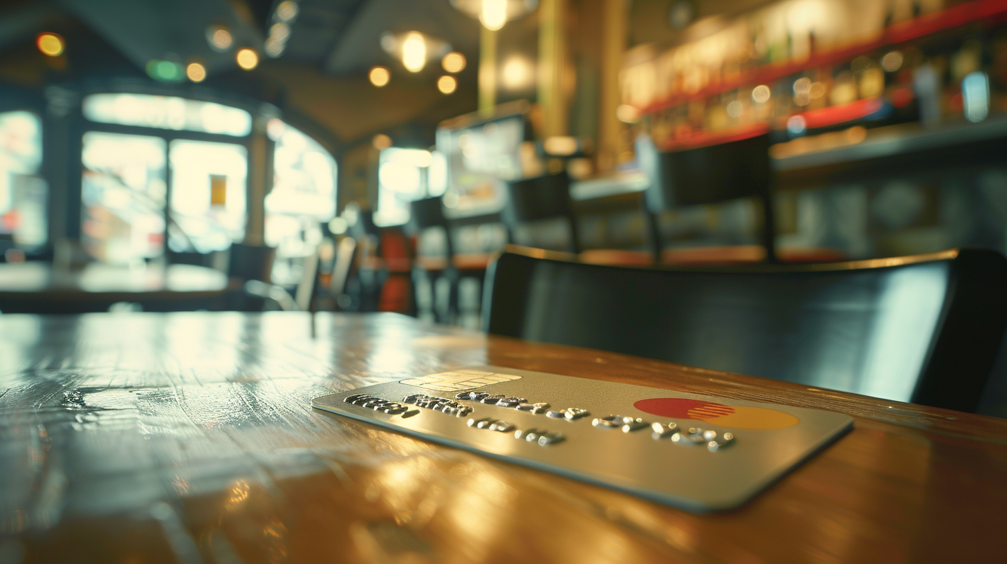 Credit Card Restaurant Table Perspective