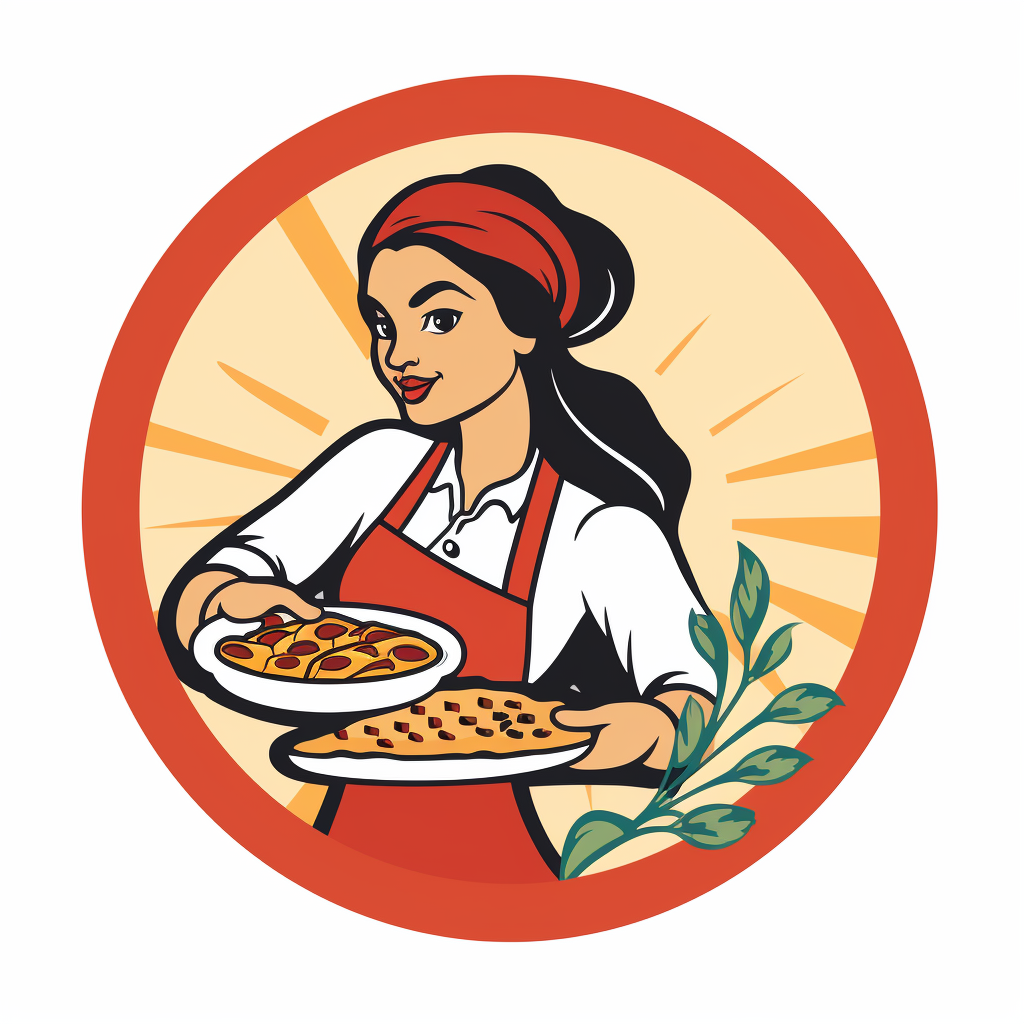 Cree woman holding pizza on white background