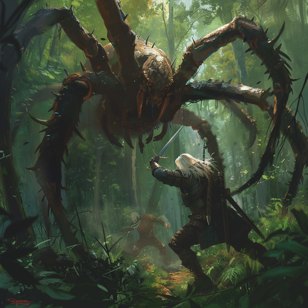 Twilight Forest Arachnomorph Witcher Battle