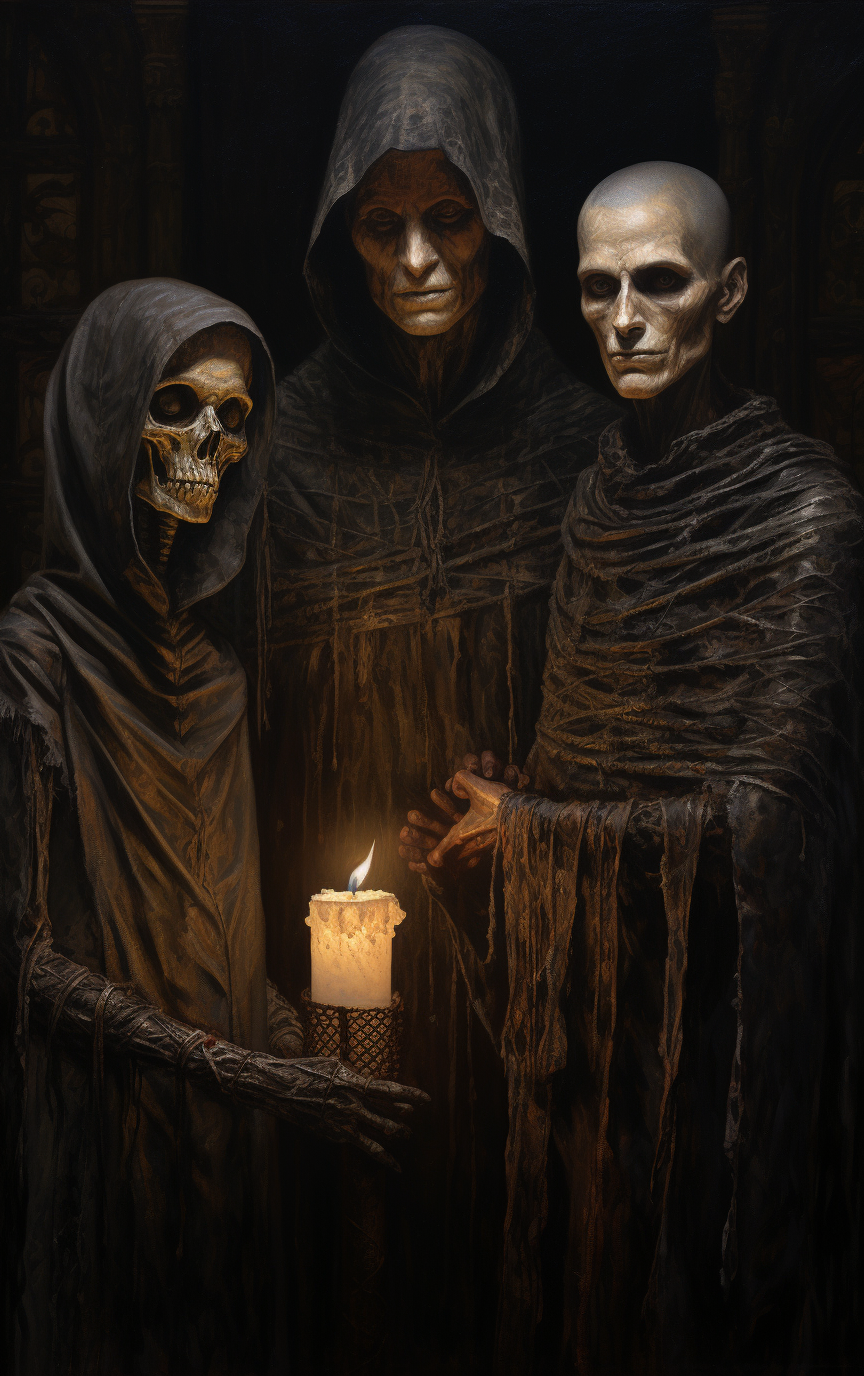 Creepy Gothic Family Painting