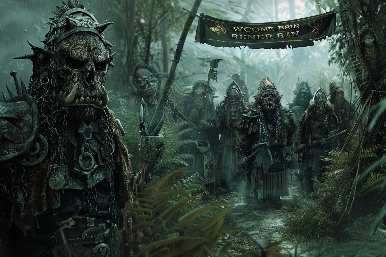 Orc warriors in creepy jungle camp