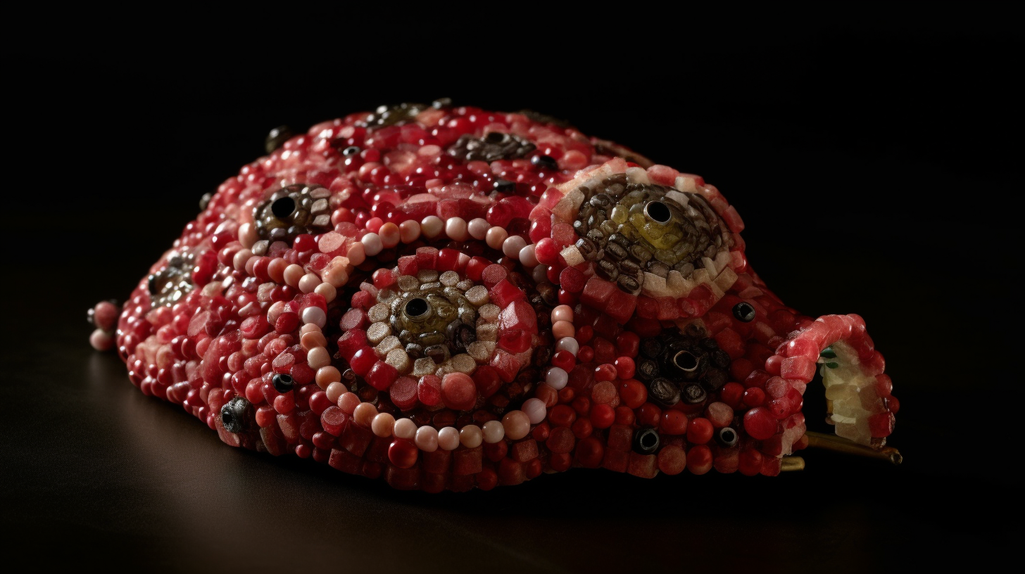 Salami made of eyeballs and tacks