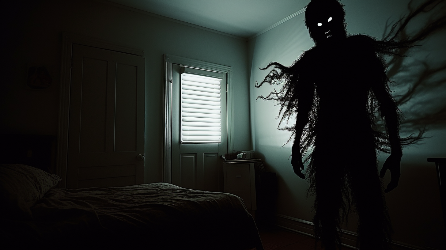 Dark and Moody Creepy Shadow Monster in Teenager's Room