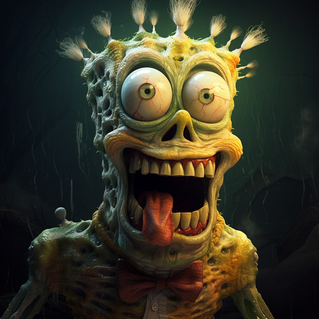 Creepy Spongebob detailed artwork