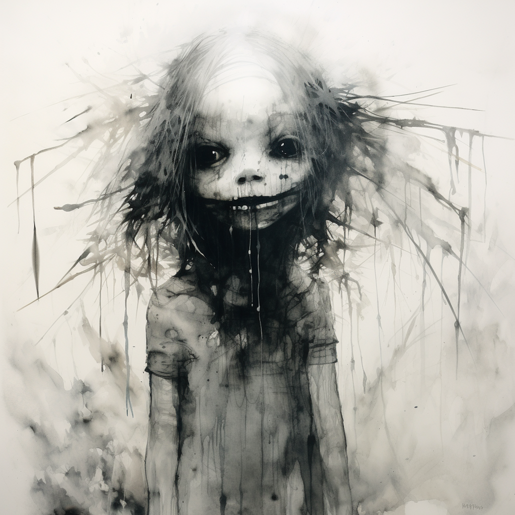 Eerie mask in Stephen Gammell Style