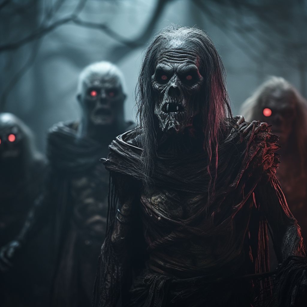 Image of creepy ghouls in cinematic composition