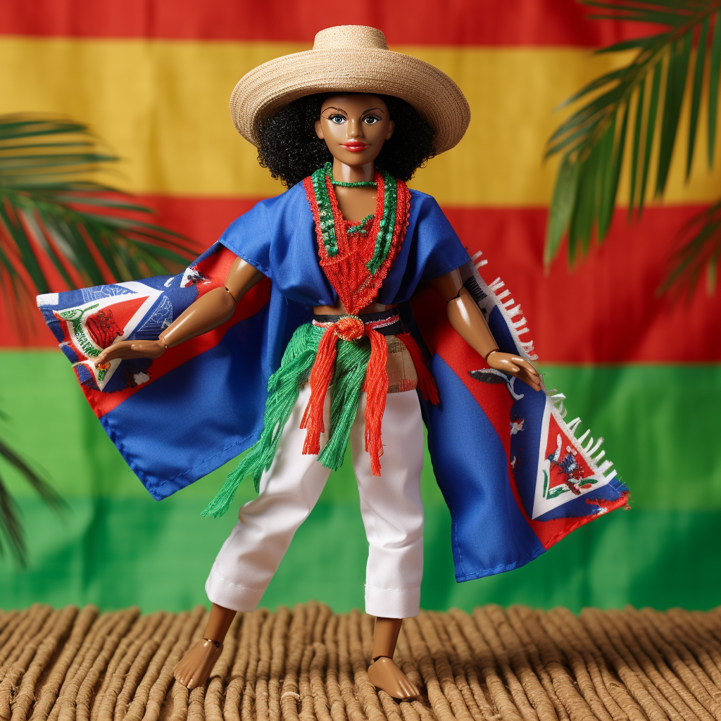 Mixed Creole Ken Doll in Belizean Traditional Outfit