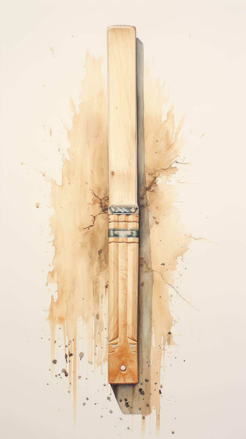 Cricket bat against wall on white background