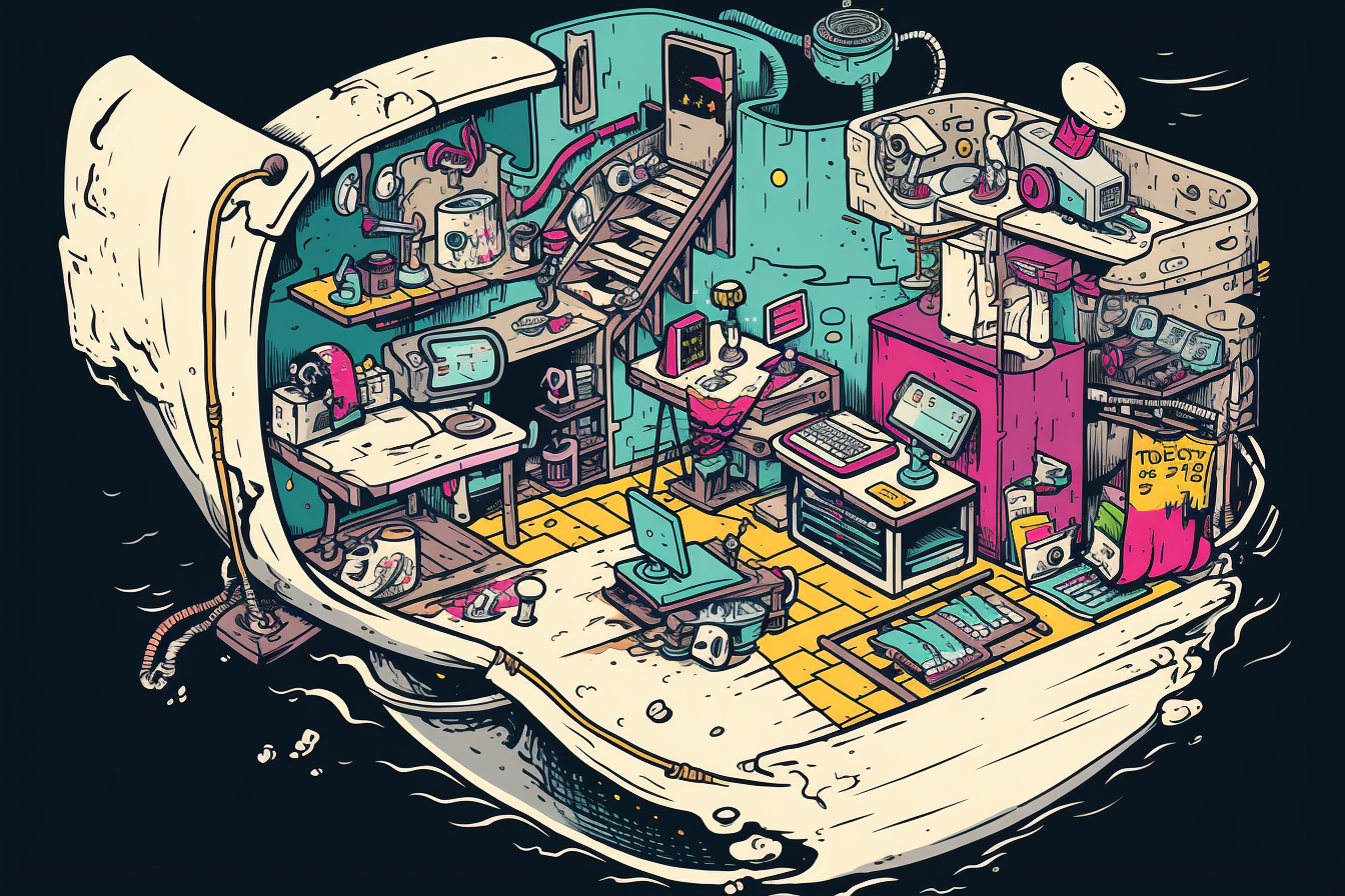 Isometric map of crime organization's hideout