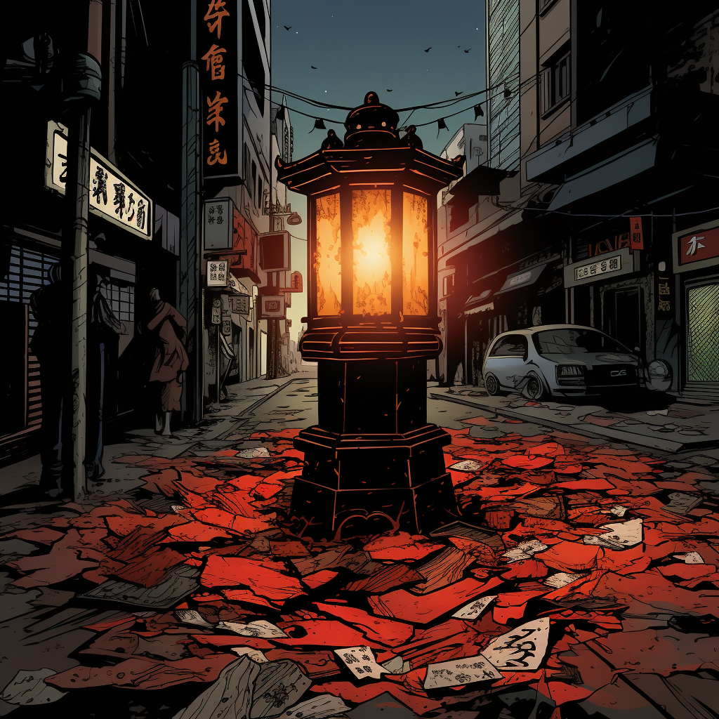 Lone Lantern in City Crisis