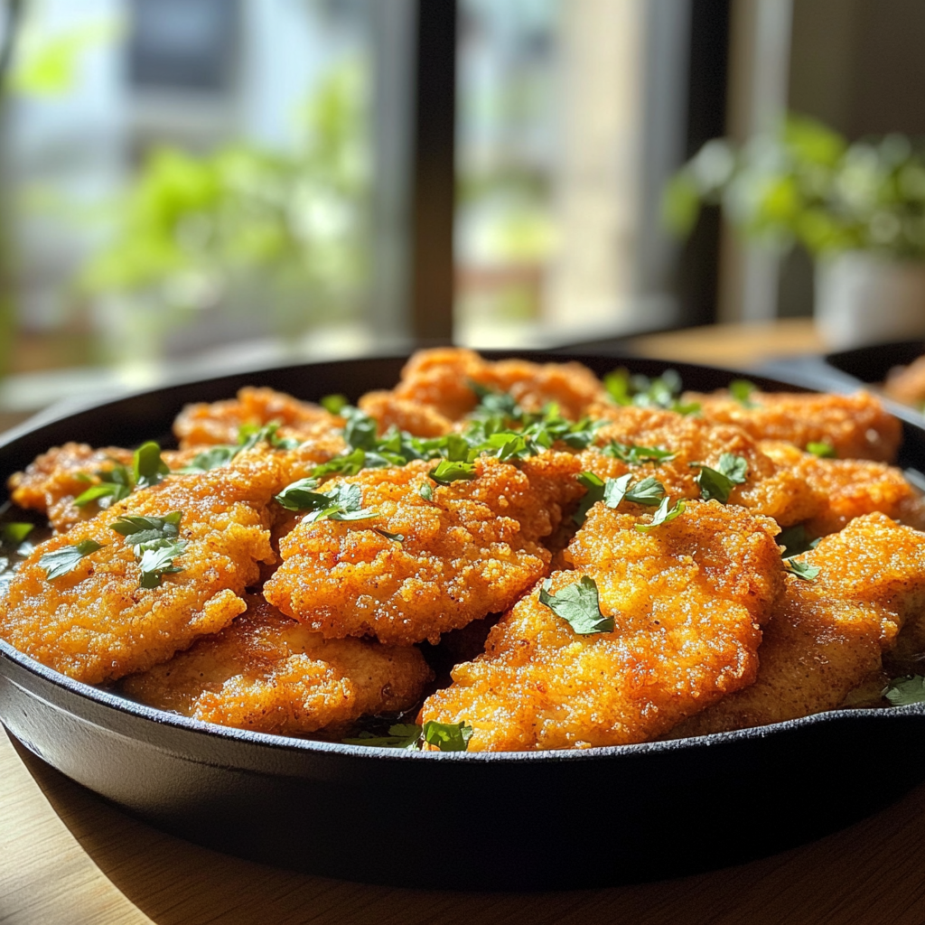 Crispy Butter Chicken on Kitchen Table