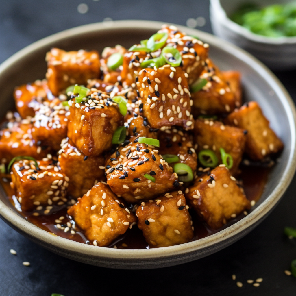 Delicious crispy sesame tofu dish