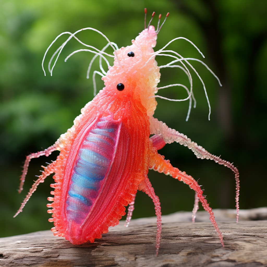 Vibrant crochet copepod showcasing creativity and skill