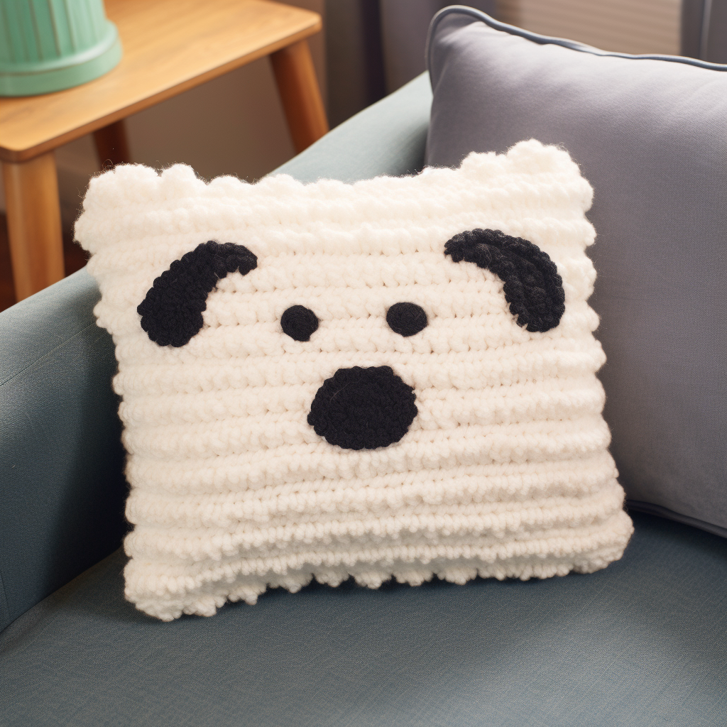 Crochet sheep pillow design