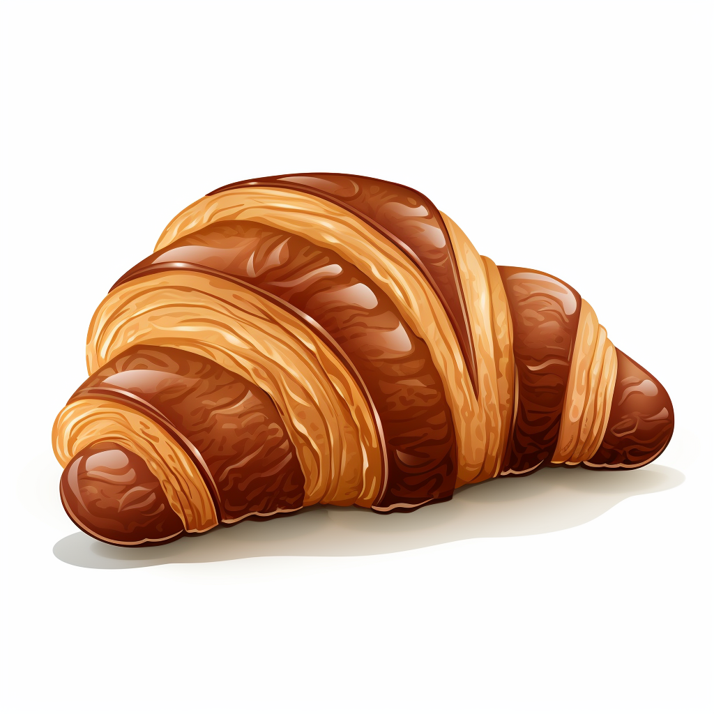 Freshly baked croissant on a plate