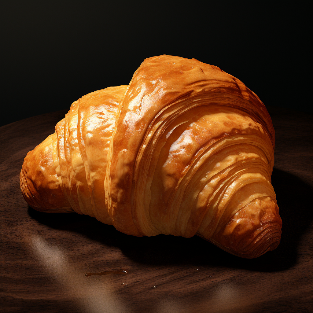 Realistic fresh cream croissant