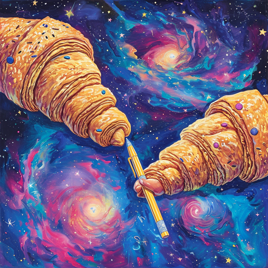 Croissant and Chocolate Croissant Signing Peace Treaty