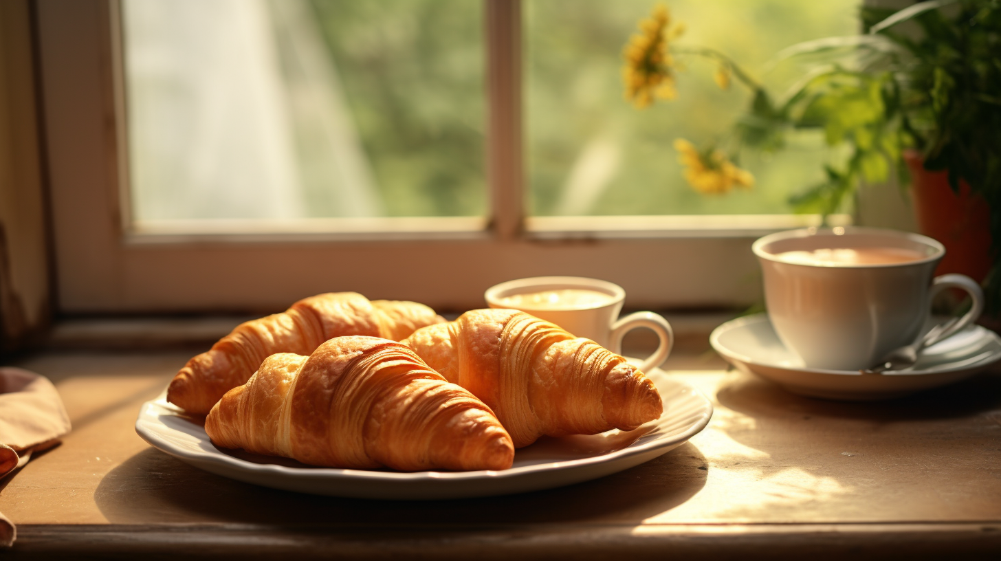 Croissants on Table for Breakfast