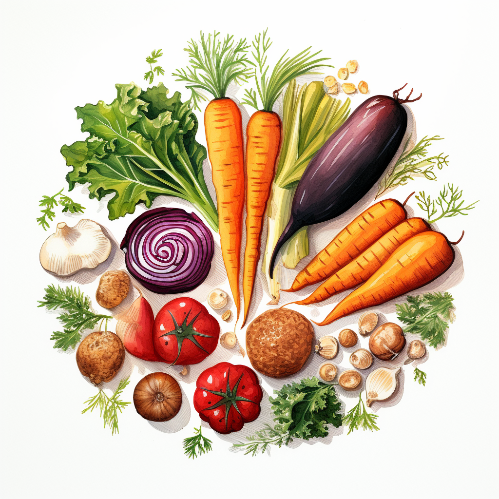 Cross Section Vegetable Illustration