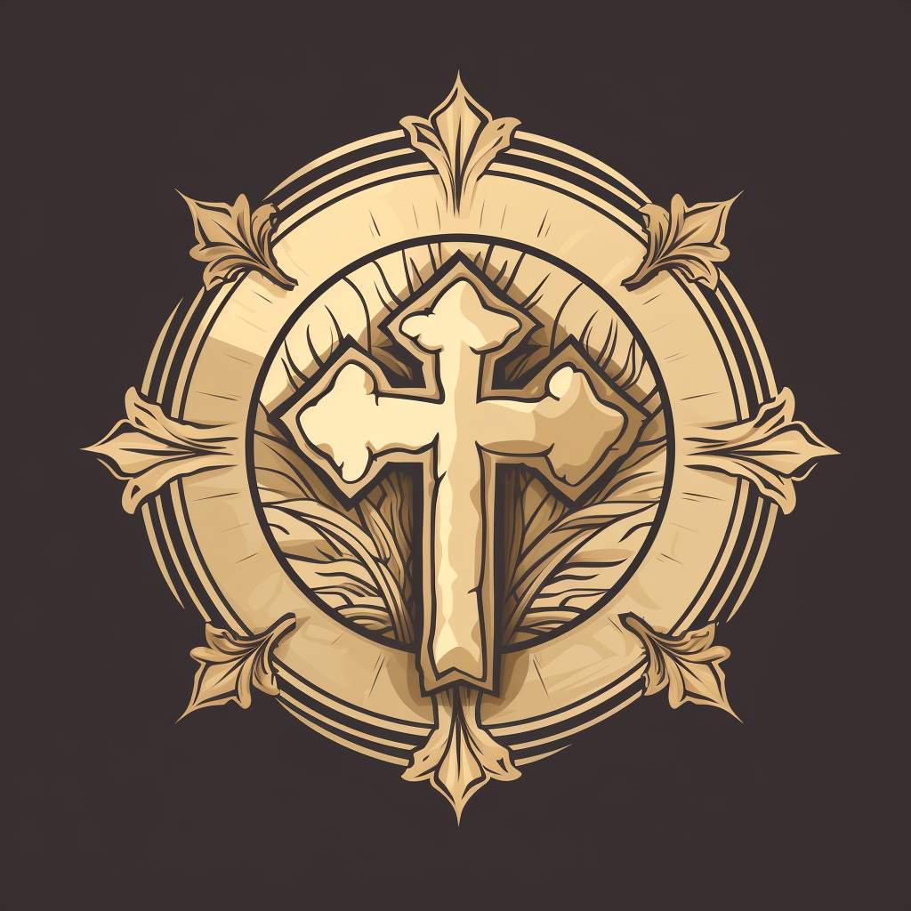 Logo featuring a big cross and Bible