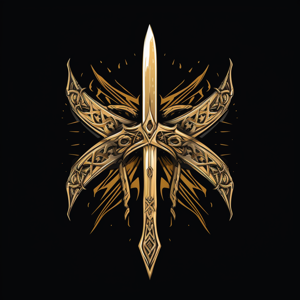 Sword Axe Logo in Black and Gold