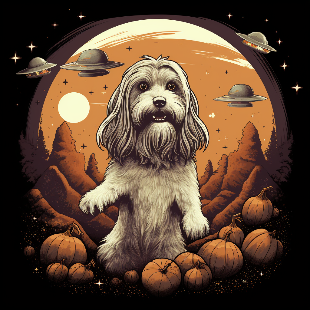 Bearded Collie in CrossFit Halloween costume