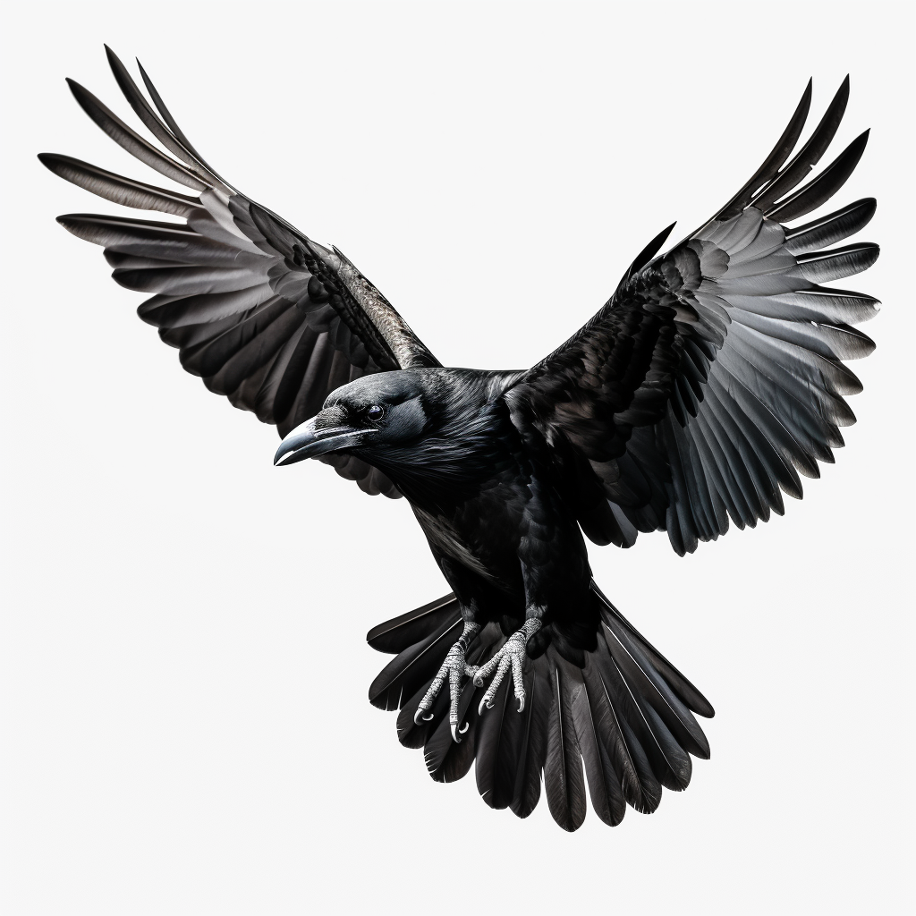 Detailed Crow in Flight