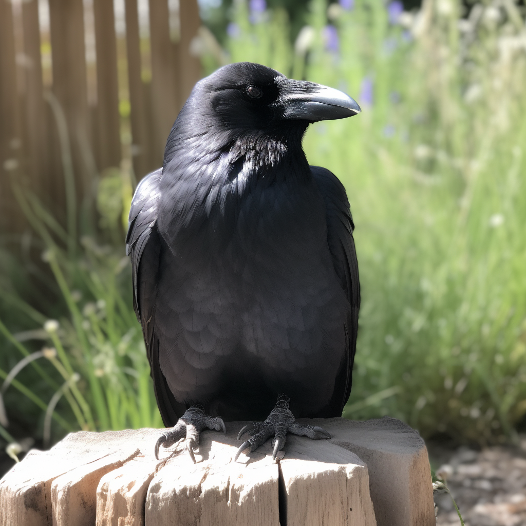 Crow meditating for mindfulness